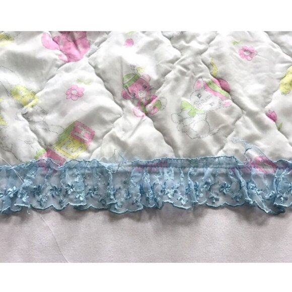 Vintage Handmade Nylon Baby Blanket 60s 70s Kids - Picture 4 of 6